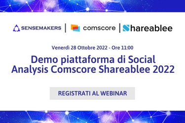 Demo piattaforma di Social Analysis Comscore Shareablee 2022