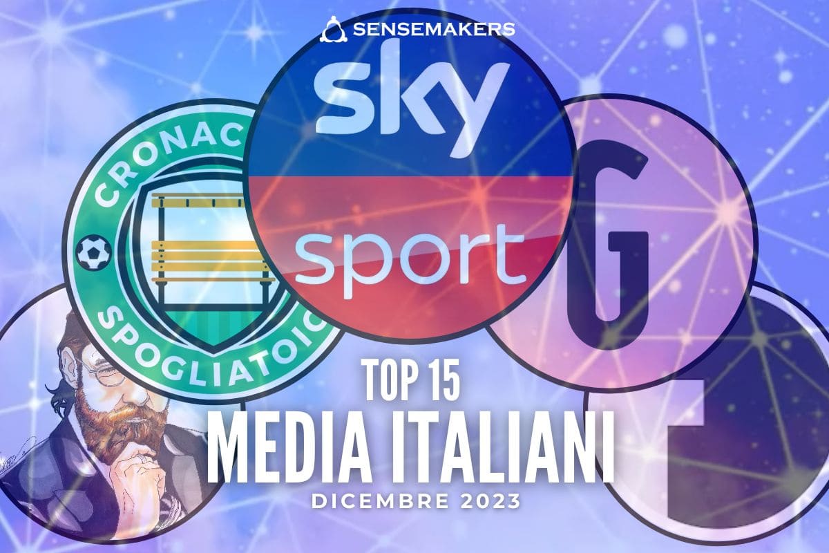 TOP 15 Media Italiani più attivi sui social, Dicembre 2023