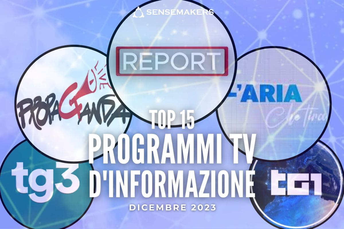 TOP15 Programmi TV d’Informazione più attivi sui social, Dicembre 2023