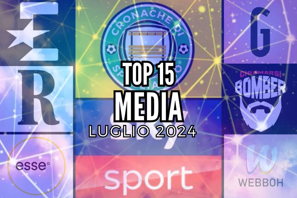 TOP 15 Media Italiani più attivi sui social, Luglio 2024