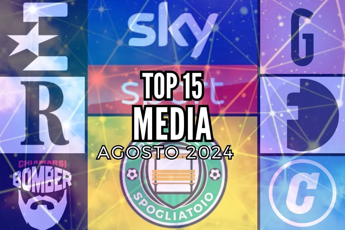 TOP 15 Media Italiani più attivi sui social, Agosto 2024