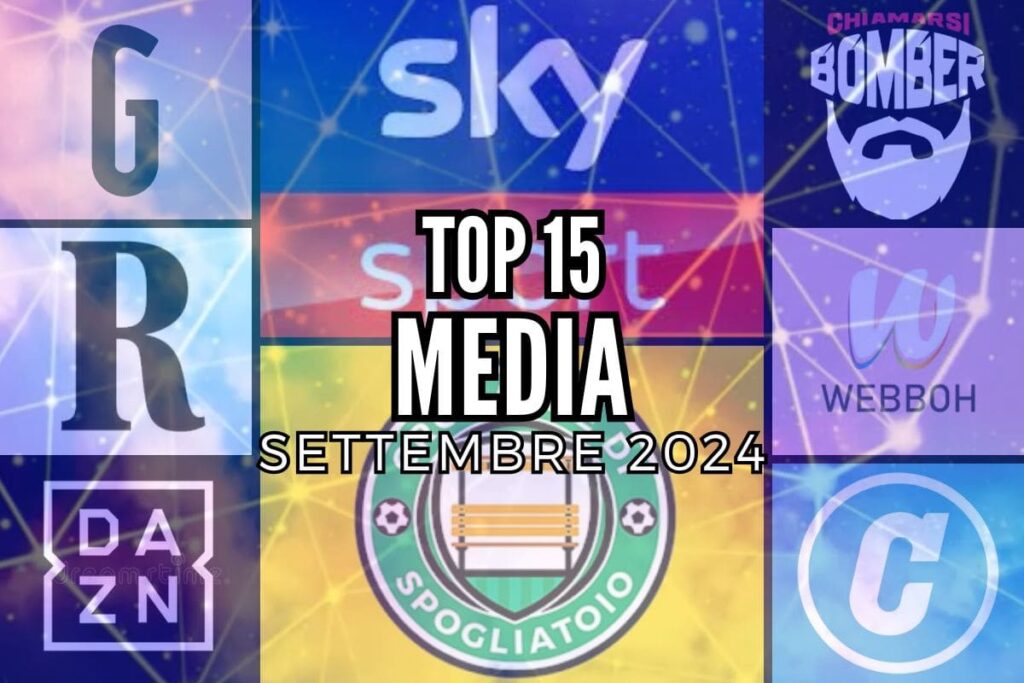 top 15 media italiani sett 2024