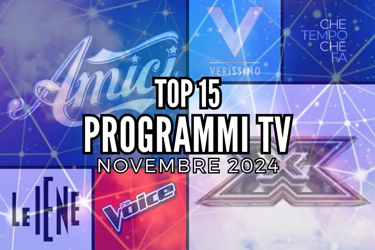 TOP 15 Programmi TV più attivi sui social, Novembre 2024