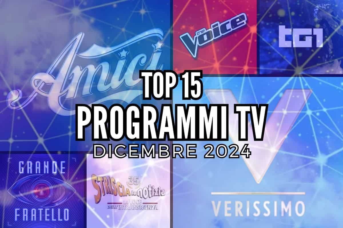 top programmi tv dicembre 2024