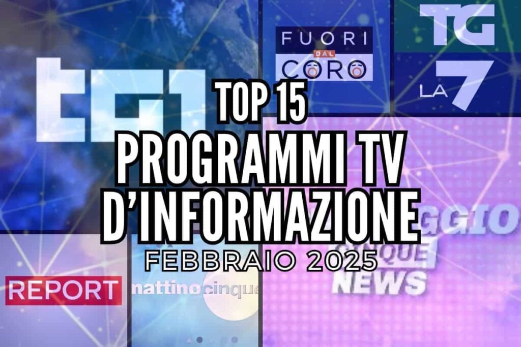 top programmi tv info febbraio 2025