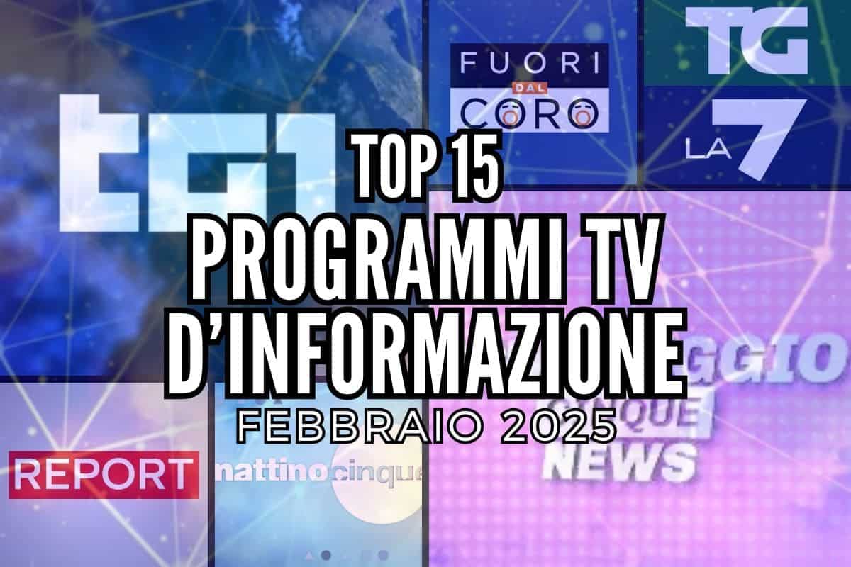 top programmi tv info febbraio 2025