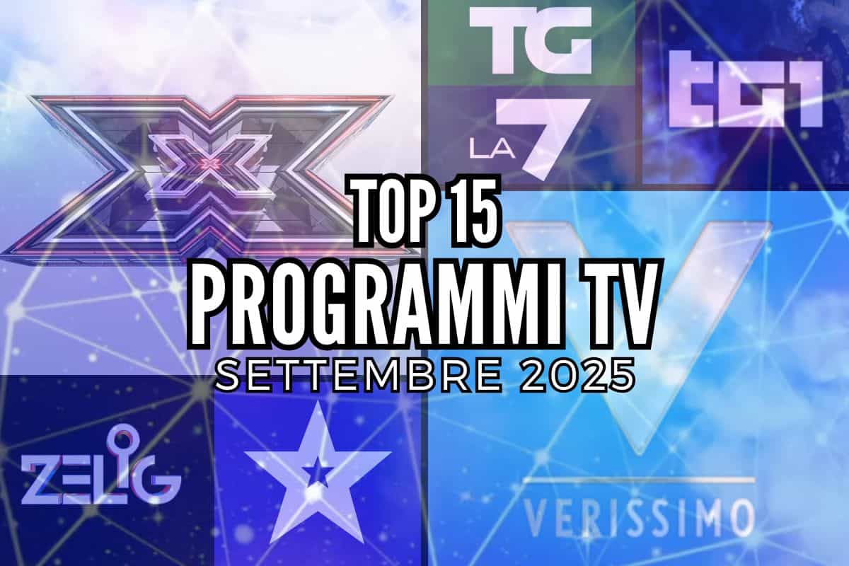 top programmi tv settembre 2025