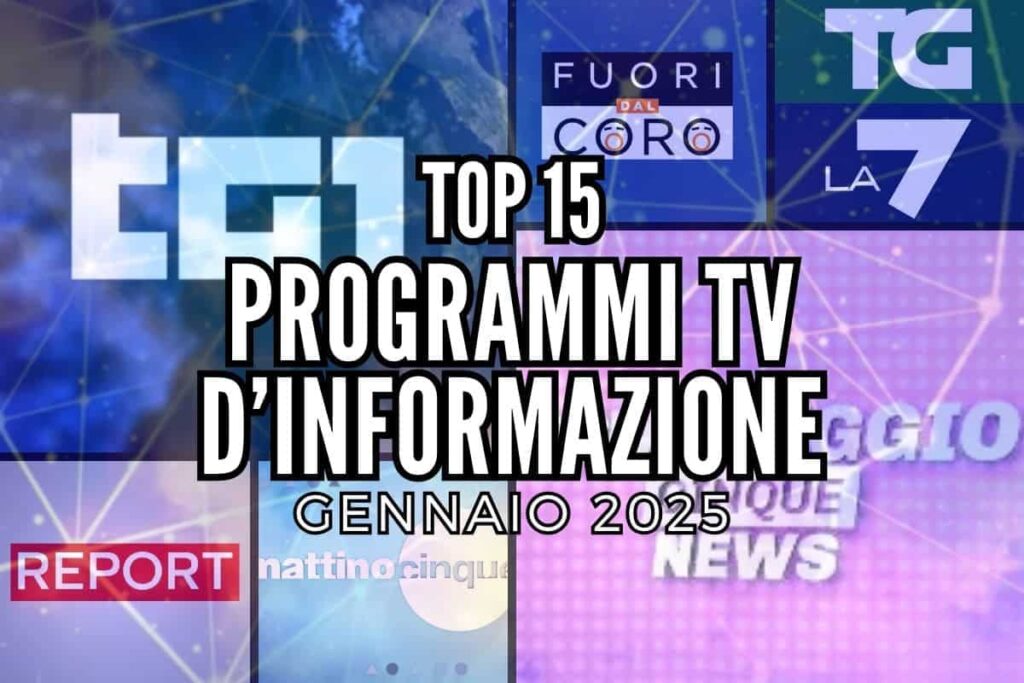 top programmi tv info gennaio 2025