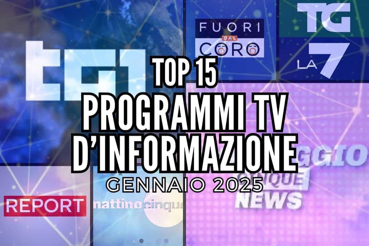 top programmi tv info gennaio 2025