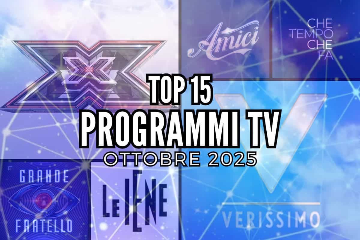 top programmi tv ottobre 2025