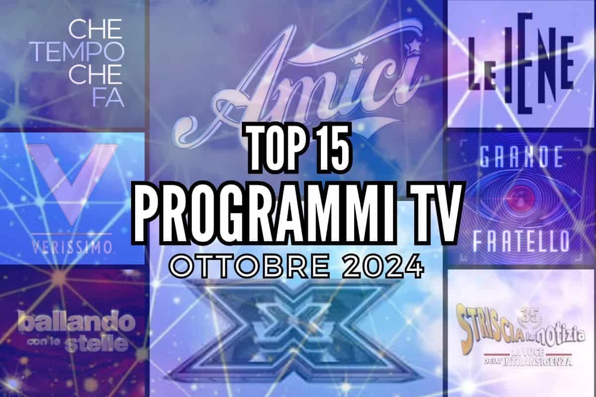 top programmi tv ottobre 2024