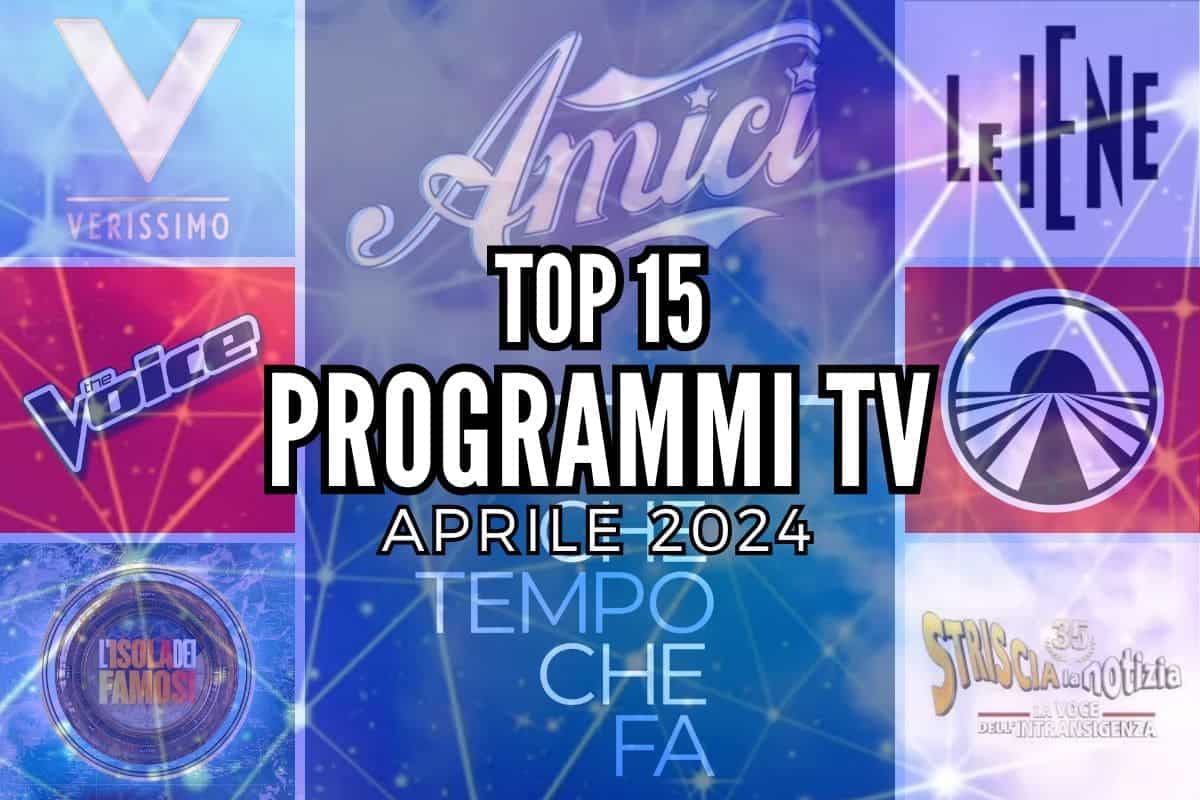 top programmi tv aprile 2024