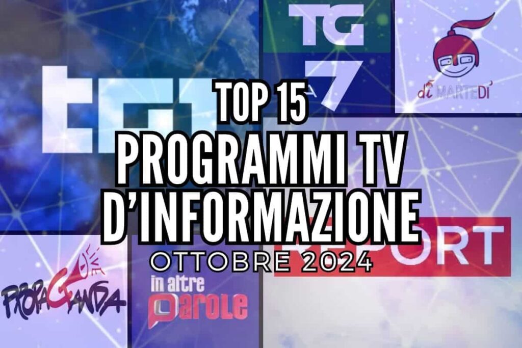 top programmi tv informazione settembre 2024