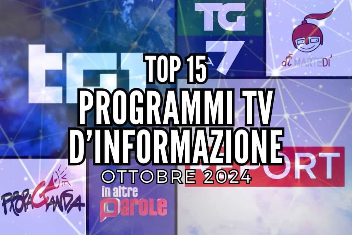 top programmi tv informazione settembre 2024